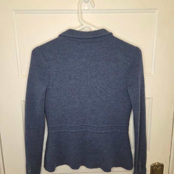 Women's Talbots Petites Blue 100% Wool Button Down Jacket Size P - Picture 2 of 3